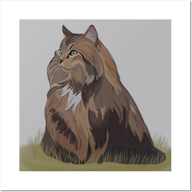 Norwegian Forest Cat Wall Art by ArtbyDJV